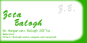 zeta balogh business card